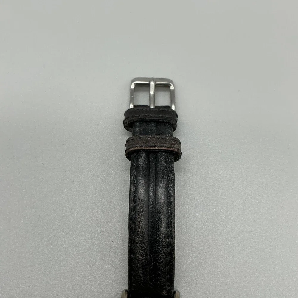 Eddie Bauer V102 Womens Watch 30mm White Dial Black Leather Date New Battery